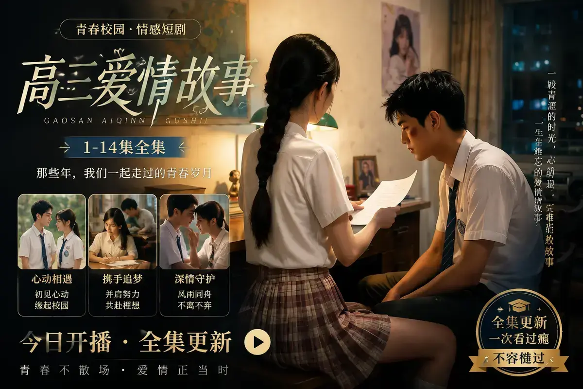 《AI 短剧高三爱情故事》高清完整版在线观看-林澈苏晚晴校园恋曲-误会虐心毕业告白-高三爱情故事中字无删减全集免费播放